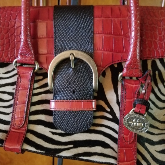 BRAHMIN ltd ed BURCHELLI COLLECTION calf RED CROC - Picture 10 of 15